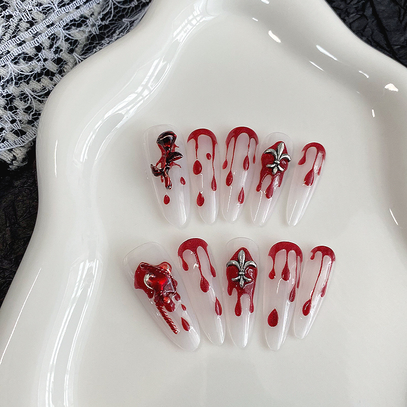 10 Uñas Postizas Largas Almend - Drip Tip Resin reseña y precio